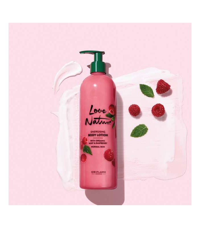 لوسیون بدن بزرگ انرژی زا ارگانیک تمشک و نعنا لاونیچر